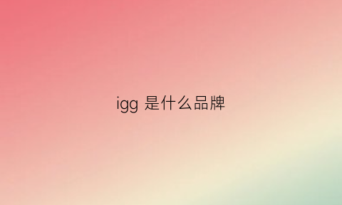 igg 是什么品牌